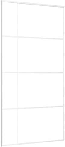 vidaXL Puerta Corredera Herrajes Entrada Corrediza Deslizante Cuarto de Baño Salón Sala de Estar Habitación ESG Vidrio y Aluminio Blanca 102,5x205 cm