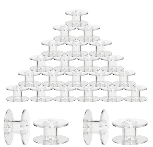 CLYAIYLC Bobbins 100 Pcs Plastic Bobbins, for Sewing Machine Sa156 Bobbin, Bobbins Class 15, Sewing Machine Bobbins,Sewing Accessories