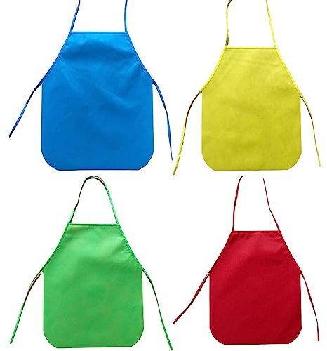 PLABBDPL 4 Tabliers de Peinture Ajustables & Imperméables pour Enfants, Blouses et Tabliers d'artistes pour Enfants, Garçons & Filles - Loisirs Créatifs, Art Manuel, Cuisine - Solide & Pratique