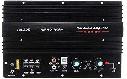 Flpeekash Effektförstärkare för billjud 12 V 1000 W effektförstärkare för basförstärkare PA-80D