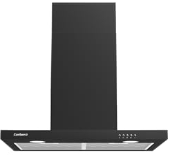 Corbero - Campana Decorativa Horizontal | 70 cm | VOSTOK760B | Caudal 647,7 m3/h | 165W | 3 Velocidades | 2 Filtros de Aluminio | Filtro de Carbón | Eficiencia Energética A, Negro