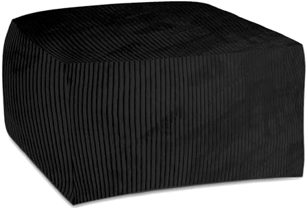 DreamRoots Pouf Hocker Comfort 70x70x40cm - Cord Sitzpuff für Wohnzimmer - Fußhocker für Sessel und Sofa - Sitzablage - Sitzsack