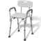 Xichuzi Duschstuhl Aluminium Weiß, Schreibtischstuhl, Schminktisch Stuhl, Büro Stuhl, Bürosessel, Friseurstuhl, Bequemer Stuhl, Stillsessel, Clubsessel - 110129