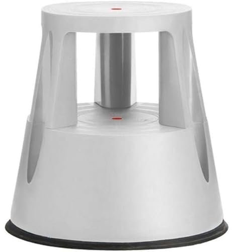 DisplayLager Step Stool - Taburete de pie de elefante, de plástico, 41 cm, 150 kg, color gris claro
