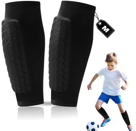 Stötsäker fotboll, skenbensskydd för barn, bekväm och ventilerande | Halkfri och elastisk, ultralätt benskydd fotboll för pojkar, flickor, vuxna för fotbollsspel och träning