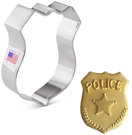 Ann Clark Police Badge Shield Cookie Cutter, Large 4 Made in USA