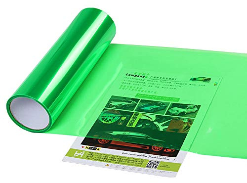 XUPHINX Autocollant léger pour Voiture, Auto-adhésif Autocollant léger pour Voiture Feuille de Film de Vinyle teinté de Phare de feu antibrouillard de fumée, Vert, 30x60cm