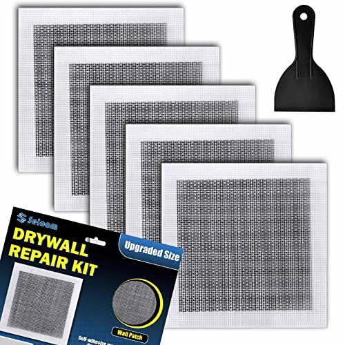 Seloom Drywall Repair Kit Upgraded Size, 10 x 10 Inch Drywall Patch Kit Large Hole, Self Adhesive Fiberglass Wall Patch Quick Repair for Damaged Drywall Ceiling