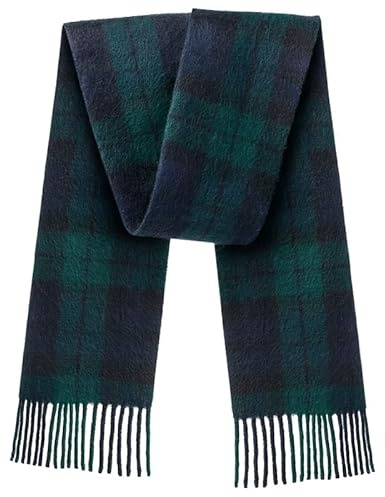 BRAW CLANS TARTANS Tartan Scarves for Women and Men - 100% Pure Lambswool Scottish Lightweight Scarf 12x60 inches, Christmas, Mothers day Wedding Gifts