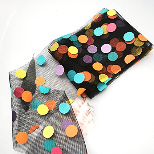 Sömnadsband, band, sömnadsband, satinband, 5 yards 6 cm Tyllrulle Regnbåge fläckigt garn Nättyg DIY sömnad Hantverk Hårpoms Rosett Mjukt glitter Organzabandstillbehör (Färg: olika färger) (Size : Bla