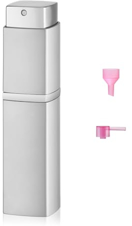 Lulupack 20ml Cuadrado Atomizador Perfume Recargable, Perfumador Dispensador de Viaje, Spray Pulverizador Colonia (Plateado)