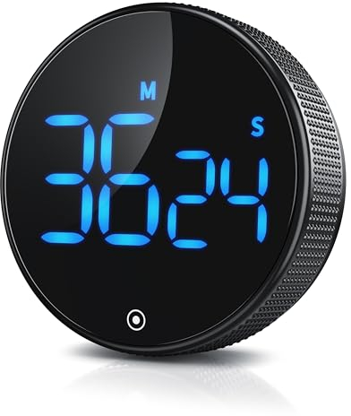 Arendo - Küchentimer Eieruhr digital magnetisch – großes LED Display – Kurzzeitimer – Countdown und Countup – Küchenuhr mit Restzeitanzeige – Alarmton einstellbar 70/85 db(A) - schwarz