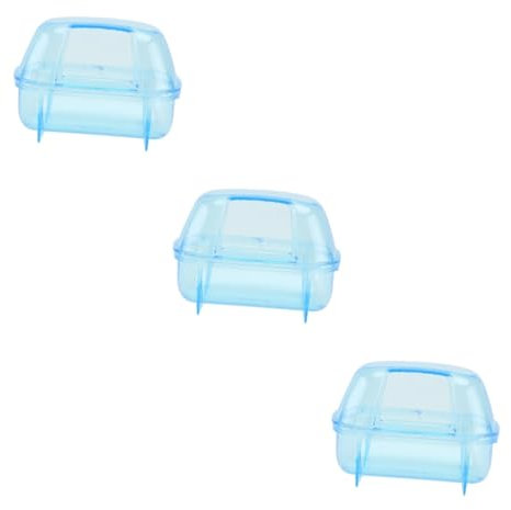 Milisten 3 STK Hamsterbad Behälter für Lipgloss Chinchilla-Schlafbett Hamster Badezimmer Hamster Duschwanne Spielzeug Haustier Hamster Badewanne Kleines Hamster-Badewerkzeug Plastik