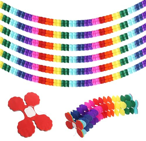 Bunt Girlanden 6 Stück Bunt Girlande Papier Karneval Girlanden Bunt Hängenden Deko Bunt Garlanden Papier Girlande Geburtstag Regenbogen Dekoration Spreizlänge 3m