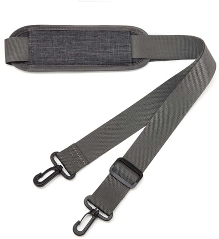 bagasin Correa de Hombro Ajustable, de 80 cm a 142 cm, Suave y Antideslizante con Ganchos Dobles de Equilibrio, Correa Universal de Repuesto para Bolsos de Portátil, Bandoleras y Bolsos de Mano, Gris