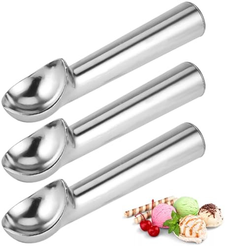 3 pezzi Paletta per gelato,Palette per Gelato in Alluminio,Antiaderente Antigelo Paletta per Gelato,Cucchiaio Gelato,facile da lavare,Per Palla Gelato,Cottura,Palla Melone