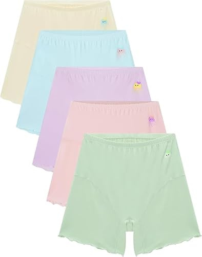 UPTRIS Culotte Fille, Slip Boxer Confortable en Coton Modal Doux et Respirant, Shorty Cycliste sans Étiquette pour Danse ou Vélo, sous-vêtements Enfant 11-12 Ans, Lot de 5
