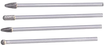 Aramox Juego de Carburo de Fresado de Tungsteno con Cortador de Rebabas, Broca Rotativa de 4 Piezas, Herramientas para Trabajar la Madera, Doble Corte, Alcance de 150-160 Mm, para Grabar, Biselar,