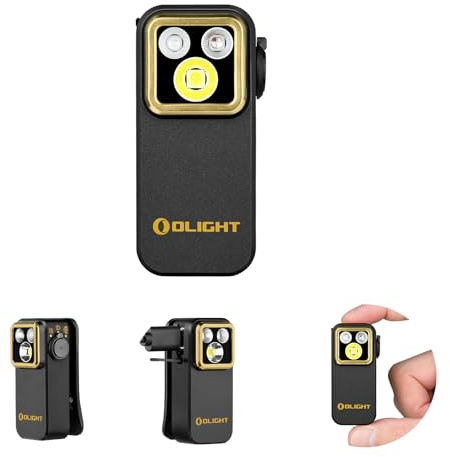 OLIGHT Oclip Pro S EDC Flashlight Clip-on Light, 600 Lumens Type-C Rechargeable with White LED, UV and RGB, Magnetic Flash Lights for Working, Signaling, Inspection and Outdoor Use (Black)