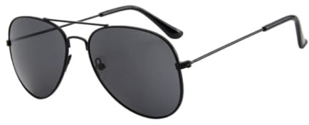 LJCDM Gafas de sol de aviación para niño y niña, gafas de sol de piloto, gafas de sol para niños, gafas de sol UV400, C1 Negro Negro, 1