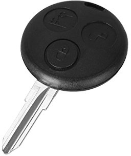PHONILLICO Nyckelfodral för Smart Fortwo 450 City Coupe Cabriolet Roadster Forfour - Plip nyckel fjärrkontroll 3 knappar blad