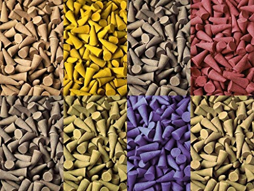 Ancient Wisdom Indian Incense Cones - Various Fragrances - Various Sizes (25, Mixed)