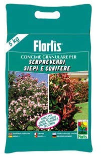 CONCIME GRANULARE SEMPREVERDI E SIEPI 5 KG FLORTIS PROTEZIONE CONCIME PIANTE GIARDINO