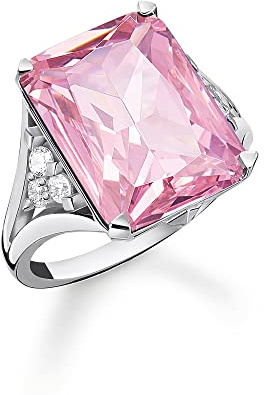 Thomas Sabo Femme Bague Pierre Rose Argent Argent Sterling 925 TR2339-051-9