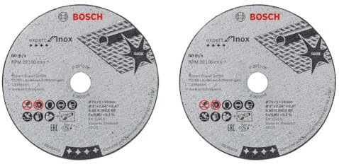 Bosch Professional Disco abrasivo de corte recto 5 uds (Expert for Inox, accesorios para amoladoras con inserción de 10mm) (Paquete de 2)