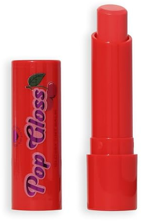 I Heart Revolution Pop Gloss Balm, Feuchtigkeitsspendender Lip Balm mit Glänzendem Finish & Farbiger Note, Vegan & Tierversuchsfrei, Kirsche Rot