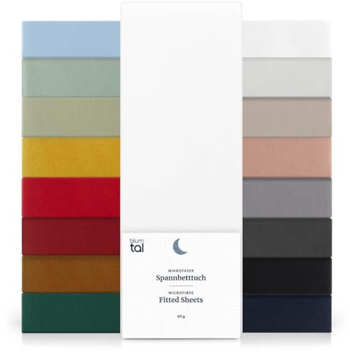 Blumtal® Mikrofaser Spannbettlaken 100x220cm - Oekotex zertifiziertes Bettlaken 100x220 - Leintuch 100x220 - Spannbettuch 100x220 cm - Spannleintuch 100x220-100x220 Spannbettlaken - Laken - Weiß