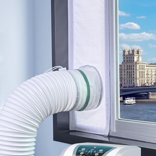 Loviga Fensterdichtungsset für tragbare Klimaanlage, 100 % Dichtwirkung für AC und Trockner, verstellbar, 23 x 162 cm, wasserdicht und einfach zu installieren