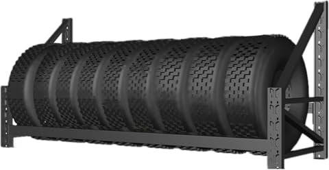 Porta gomme auto da garage portapneumatici Ripiano Per Pneumatici Da Garage Nero Montato A Parete, Supporto Orizzontale Sospeso Per Riporre Pneumatici Invernali/ Ruota Di Scorta/ Pneumatici Stagionali