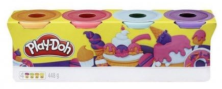 Pate a Modeler 4 Pots pour Play doh 448 g, Couleurs Douces sorbets - Themes Glaces patisseries gateaux - Set Pate Creative Enfant 2 Ans + 1 Carte
