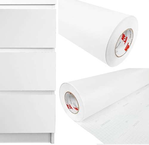 DecoMeister Papel Decorativo Adhesivo Para Muebles Blanco Mate Lámina Para Forrar Puerta Armario Vinilo Autoadhesivo Impermeable Para Exterior Mesa Encimera Pegatina Para Cocina En Rollo 100x350 cm