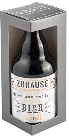 Jack`s Bierflasche ZUHAUSE IST DA, WO MAN WEIß, WO DAS BIER STEHT!  mit Geschenkverpackung 0,33 l/Männergeschenk/Zum Geburtstag/Party