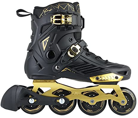 LIKU Unisex Fitness Inline Skates (Gold, Men 8/Women 9)