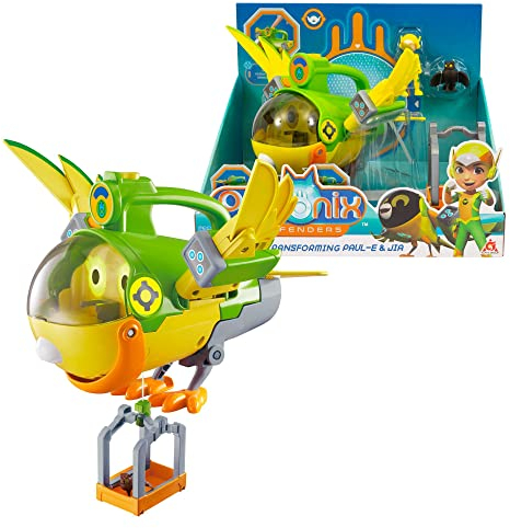 Petronix PET05200 Deluxe Transforming Paul-E & JIA, Figur und -Puppe, in Fahrzeug verwandelbar, JIA-Vogel aus der Zeichentrickserie, Jungen und Mädchen ab 3 Jahren, berühmt (PET05200)
