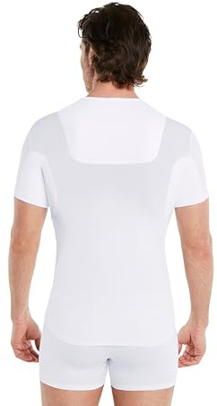 FINN Anti-Sweat Men's Shirt with Back Insert and Built-in Armpit Sweat Pads to Combat Excessive Sweating - Undershirt with Guaranteed Protection Against Sweat Stains and Odour