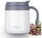 SCJHMY Tasse 350ml, Thermosbecher aus Edelstahl, Thermobecher mit Deckel und Henkel, Doppelwandiges Vakuum ReiseBecher, Camping Mug, Isolierte Kaffeetasse aus Edelstahl (Weiß)