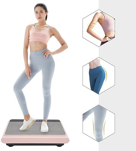 BRRIDE Plataforma vibratoria de 99 velocidades, engranaje para perder grasa y construir músculo, placa vibratoria para el hogar, tabla de vibración cardio con Bluetooth eficaz entrenamiento (rosa)