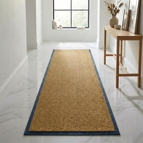 Fit Even Washable Rubber Runner Rug – Outdoor & Indoor Heavy Duty Non-Slip Runner Rug for Kitchen Garden, Inside & Outside Floor Mats, Waterproof and Dirt Trapper Entrance Rug (Beige, 60x180 cm)