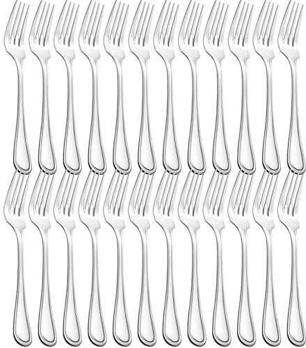 Stainless Steel Forks Set of 24 | Heavy Duty Dinner & Metal Forks for Dining | Cutlery Fork Pack of 24 | Durable Kitchen Fork Set