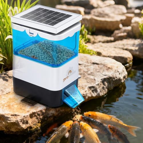 Proshine Automatic Fish Feeder for Pond Solar Powered 2.8L Capacity