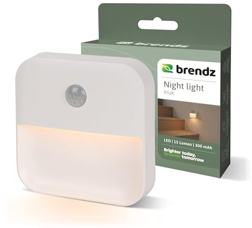 Brendz Luce LED per Scale con Sensore di Movimento, Ricaricabile USB-C, Magnetica, Bianco Caldo 3000K, Luce Armadio Senza Fili, Luce Notturna, Illuminazione Scale, Inuk