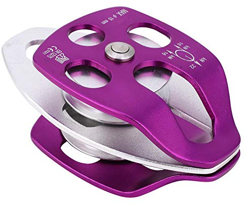 MAGT polea Doble, en 12275 Doble polea de oscilación Lateral de Aluminio de aviación al Aire Libre polea de elevación para Alpinismo Escalada