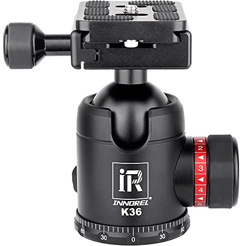 INNOREL K36 Tête de Boule Têtes à Rotule Centre de Gravité Basse φ36mm Boule Dia, Charge Maximale 12kg/27lb, Support de Caméra Tout en Métal CNC de Vue Panoramique 360° avec Arca-Swiss QR Plaque