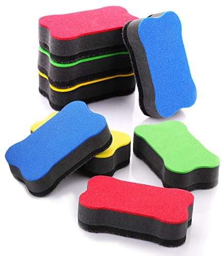 cobee Whiteboard Schwamm, magnetisch 8 Stück, magnetischer Whiteboard Schwamm trockener Radiergummi mit dickem Filzpad Tafelreiniger quadratischer Whiteboard Wischer für Schule Heimbüros