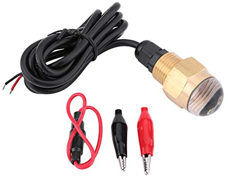 FTVOGUE LED Underwater Light, 12V Blue Boat Drain Plug LED Light, Easy to Install Boat Underwater Spotlights, Brass Glass Underwater Light Lamp for Marine Boat Yacht Accessory