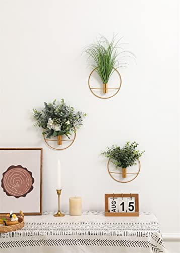 Pretty Jolly Decorazione da parete, vaso in metallo da parete, decorazione da parete, fiori artificiali da parete, decorazione da parete dorata cipolla finta confezione da 2, fattoria, Boho